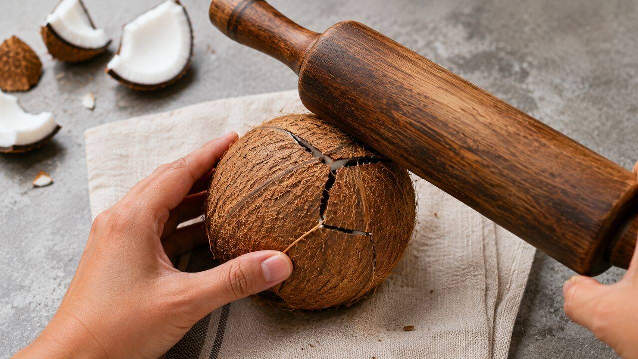 Use a heavy rolling pin ( PC: AI Generated)<br>