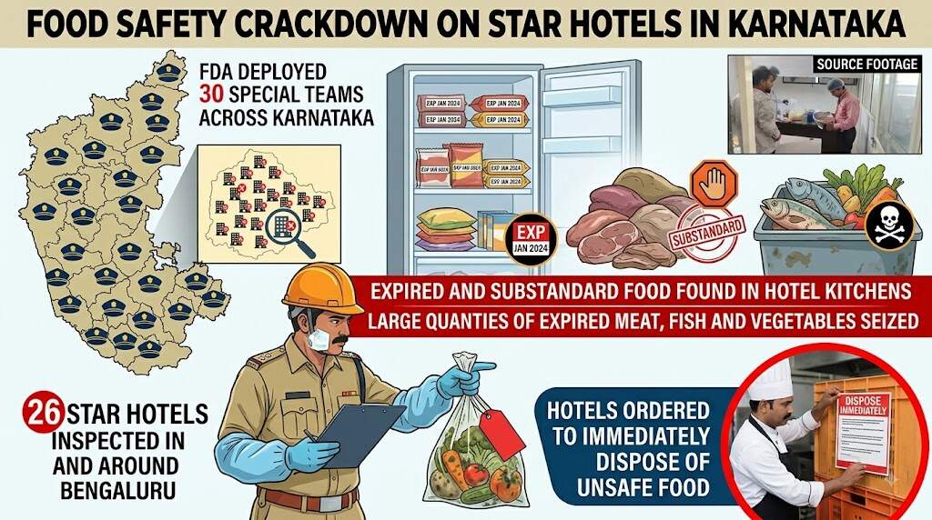 Expired meat,<sub>​</sub> fish seized from hotels