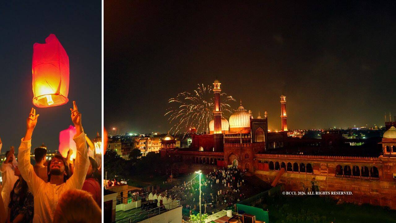 Abu Sufiyan Khan gets in on the festivities, lighting sky lanterns