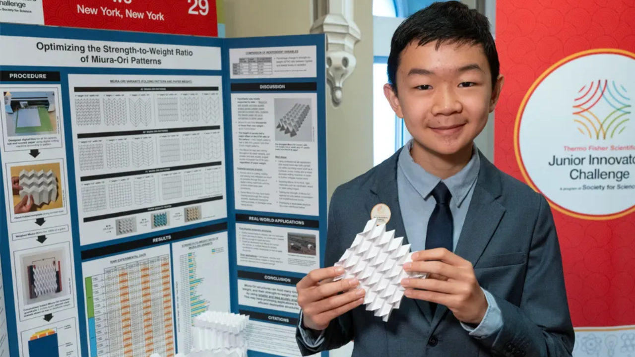 How 14-year-old Miles Wu is using origami to design stronger shelters