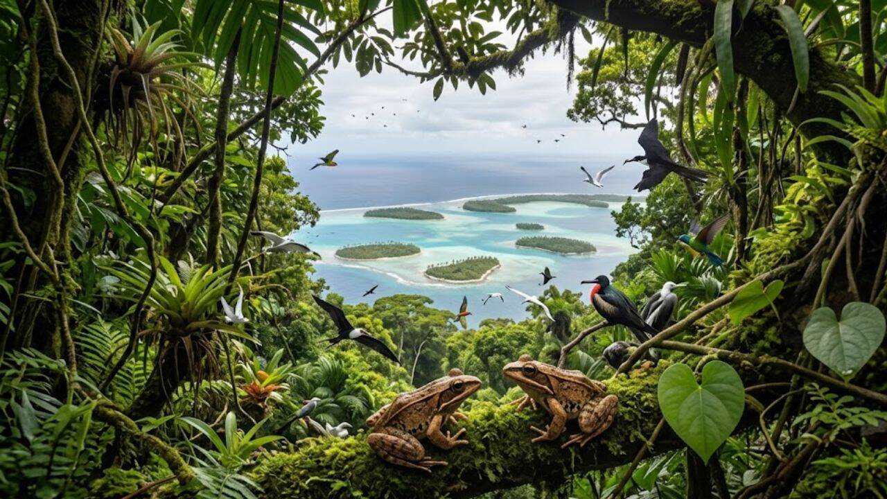 Atolls support 31 million seabirds across the Indo-Pacific region (PC: AI Generated)<br>