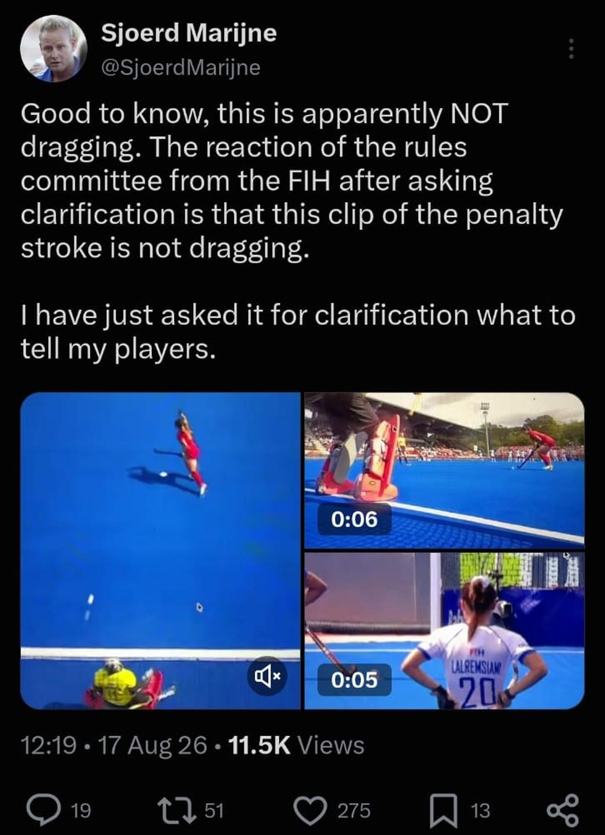 Sjoerd Marijne's X post