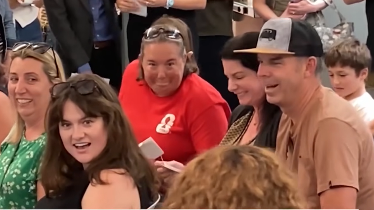 <br>Marin County teachers react after receiving surprise checks from Maja Kristin