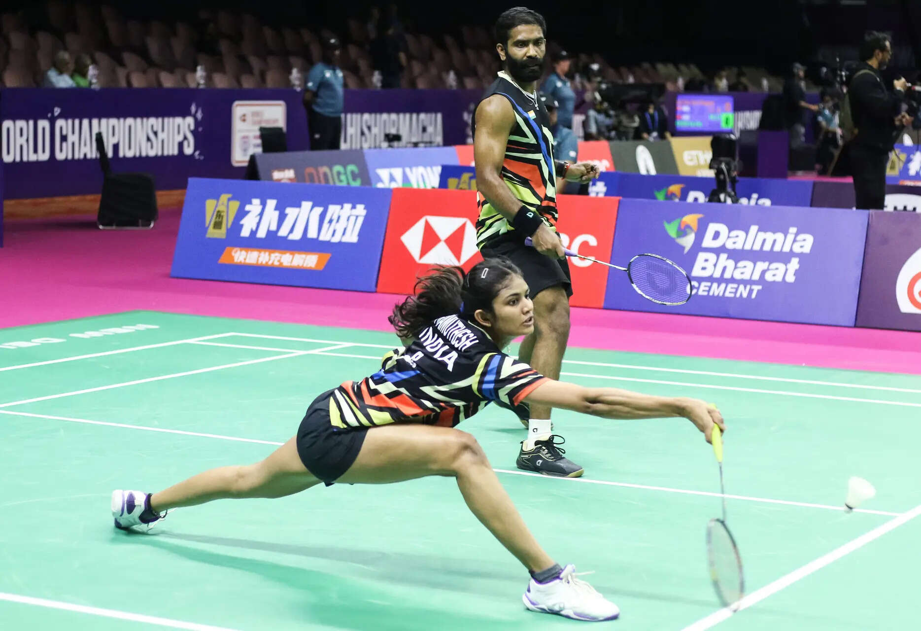 New Delhi, Aug 18 (ANI): Badminton players Ashith Surya and Amrutha Pramuthesh i...