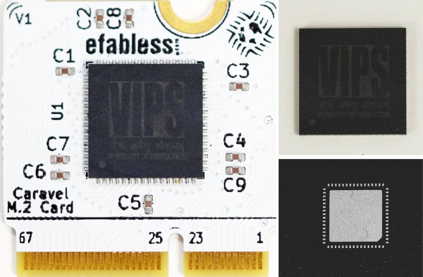 Fabricated FPGA silicon chip