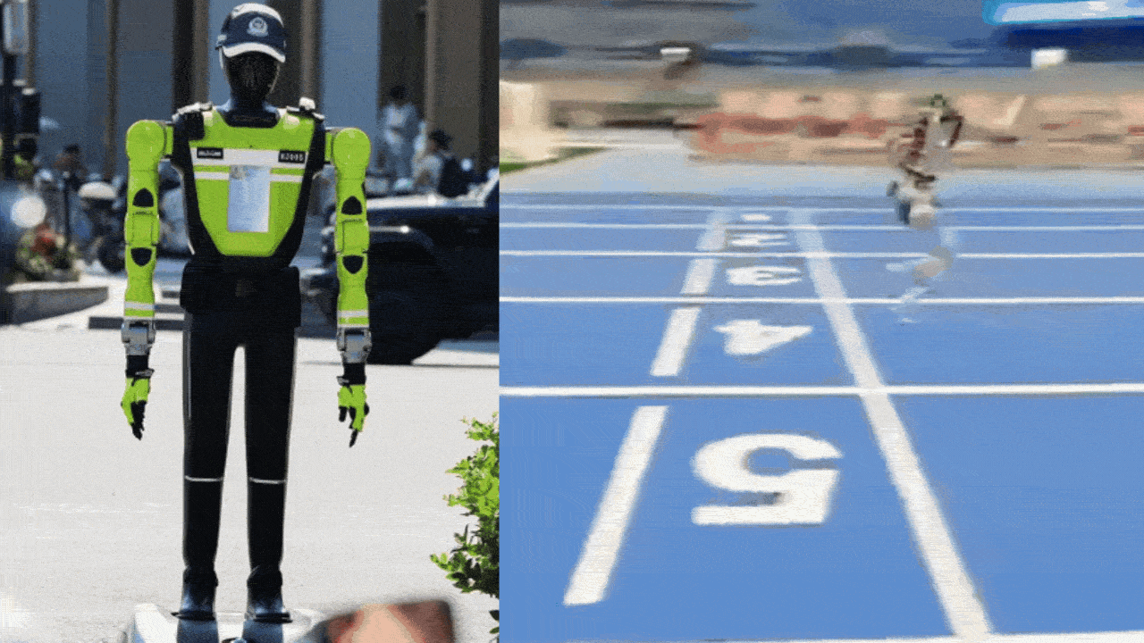 China puts 'robocops' on traffic duty; a 'Superman' robot claims it can outrun Bolt
