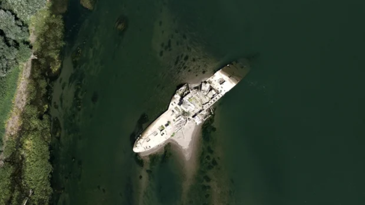 Steam tug that survived two world wars reappears in Serbia after drought