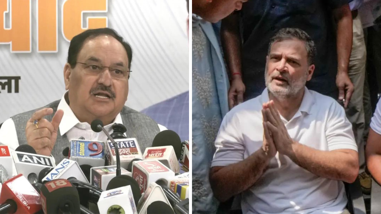 Nadda says Rahul's sit-in bid to divert attention from Vande Mataram row