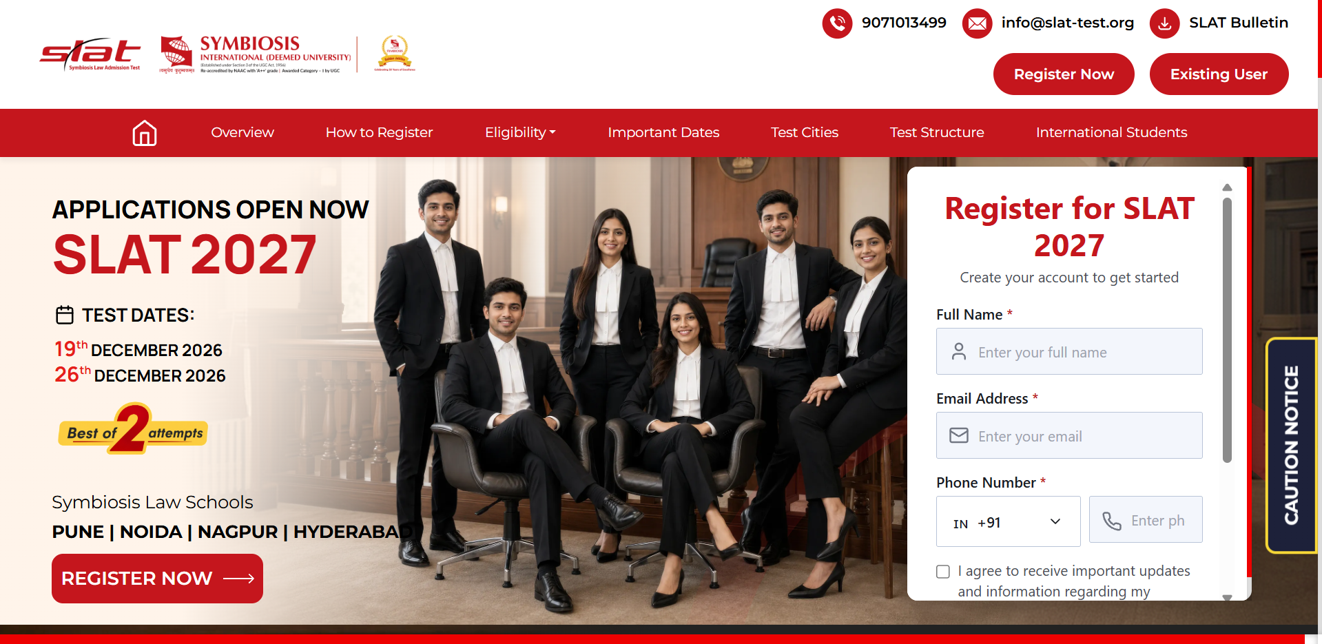 SLAT 2027 registration begins at slat-test.org: Check eligibility, exam dates and application fee