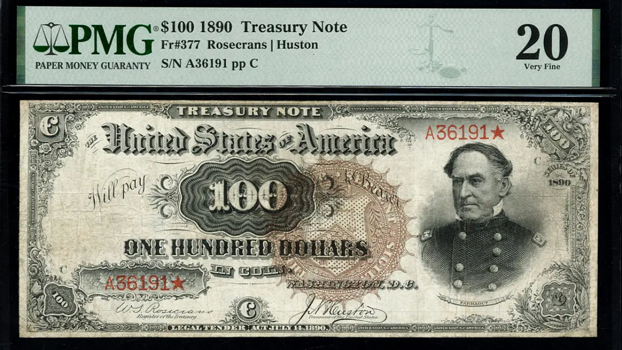 In 1890, US printed 120,000 unusual $100 'Watermelon' notes; only about 35 are known to survive
