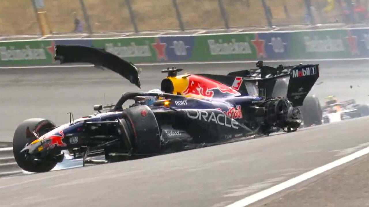 Watch: Max Verstappen’s horrific Dutch GP crash as Lando Norris wins chaotic race
