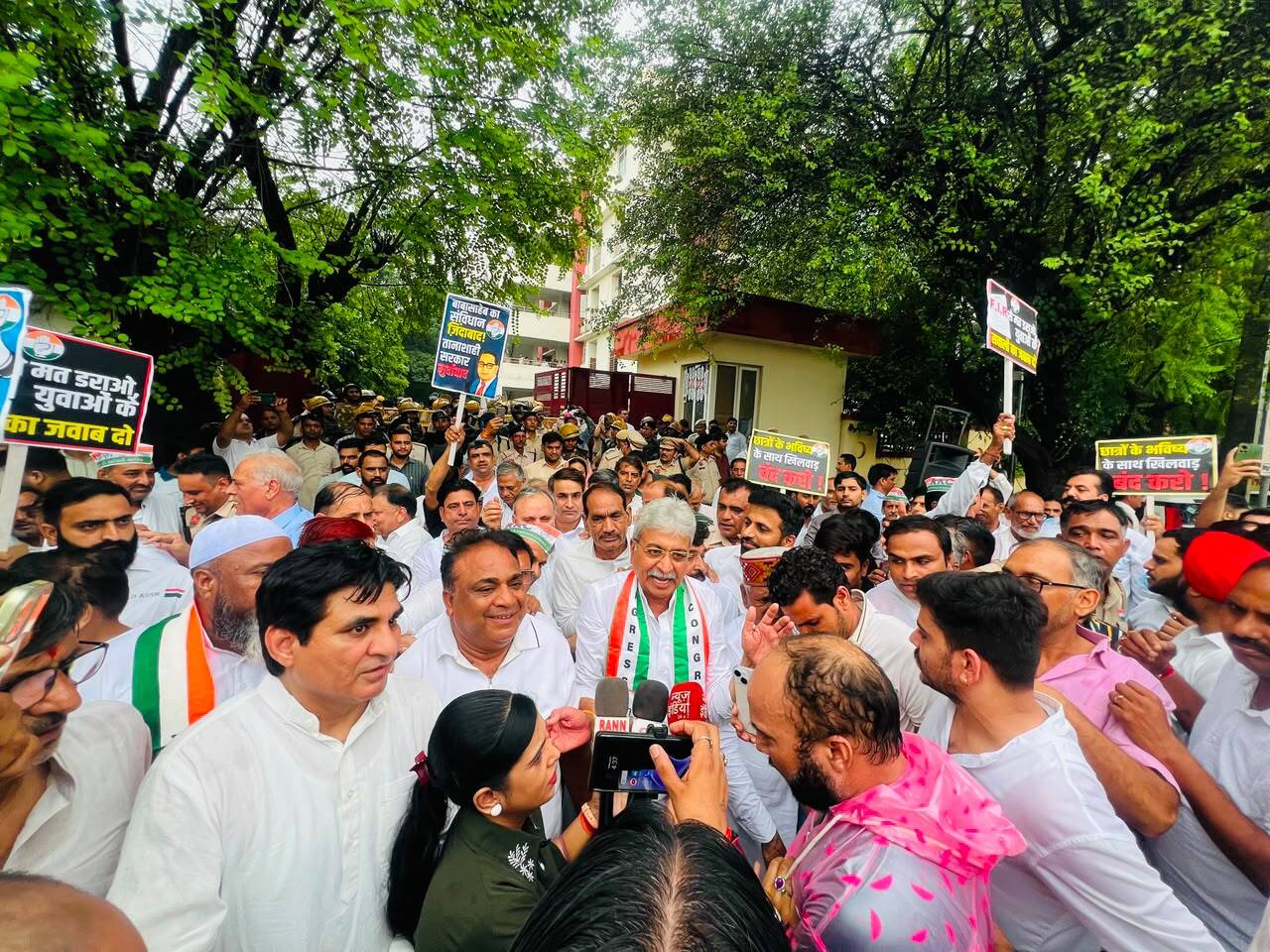 Haryana Congress protests FIRs and arrests of youth workers in Gurugram