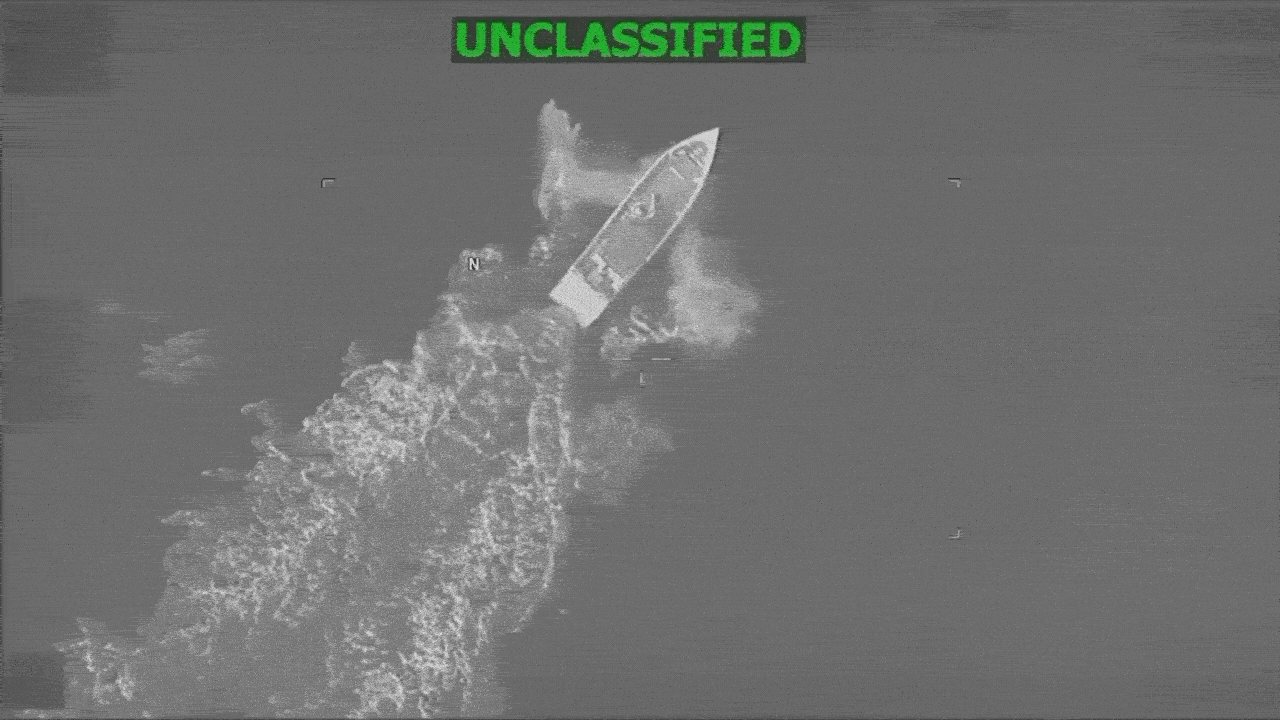 Watch: US military's 'lethal kinetic strike' destroys drug boat in Caribbean; 4 killed