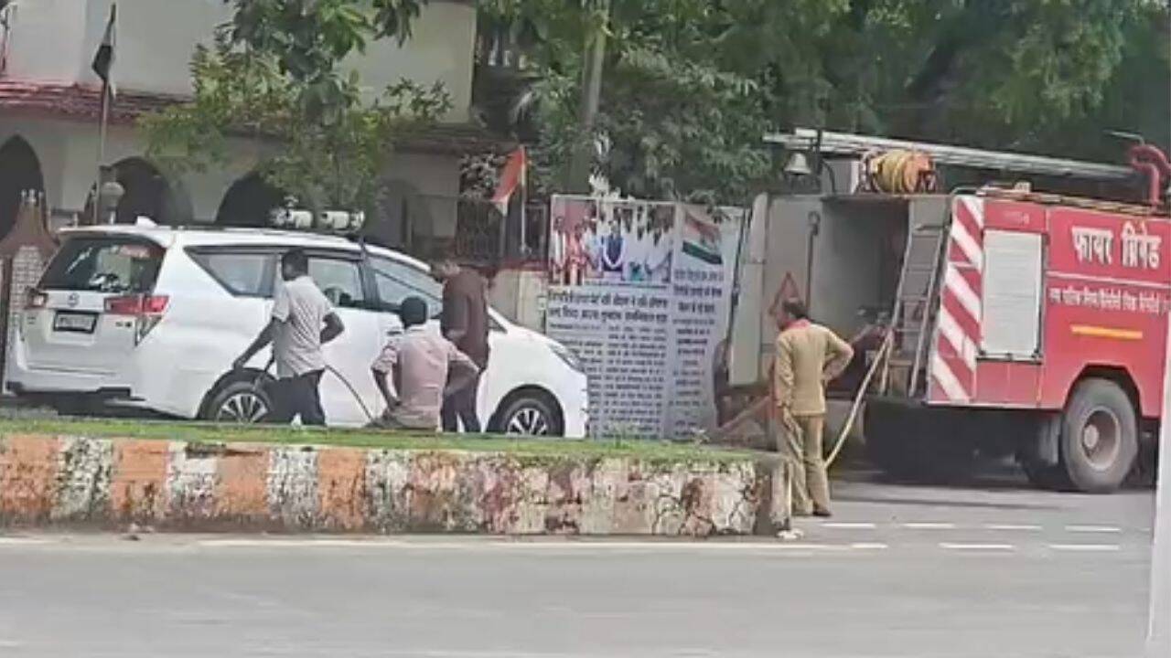 BJP MLA's private Innova washed by fire brigade, video goes viral