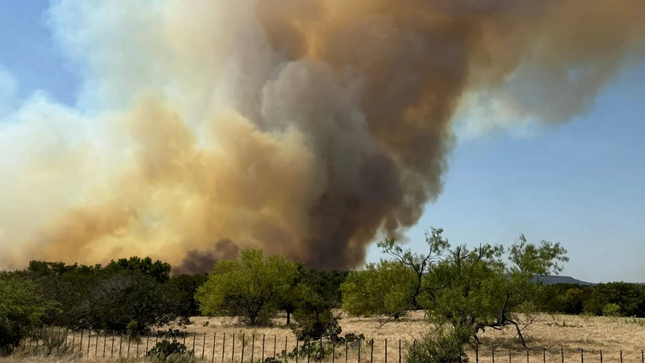 Texas wildfire jumps creeks and rivers as powerful winds drive rapid spread
