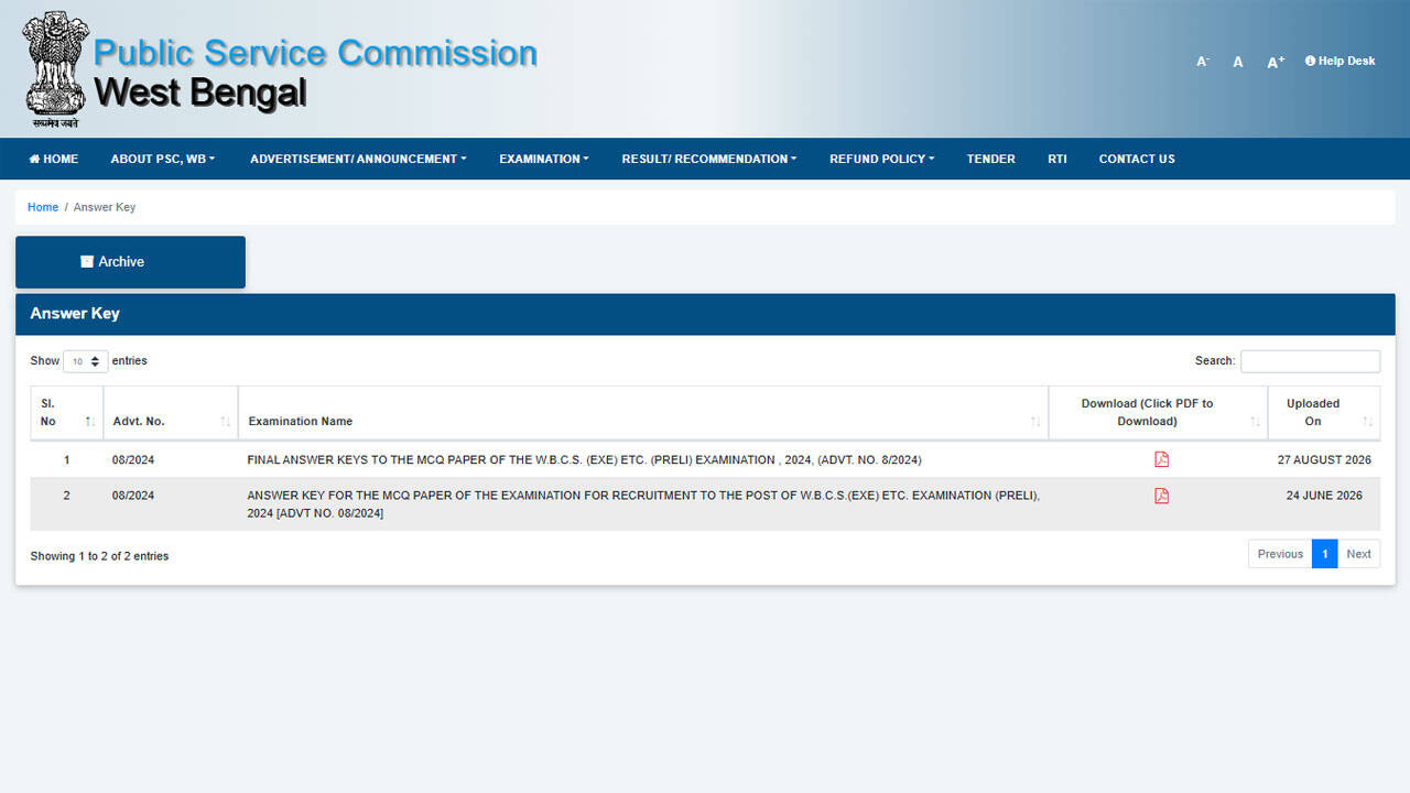 WBCS Answer Key 2026 out: Check expected cut-offs and direct link here