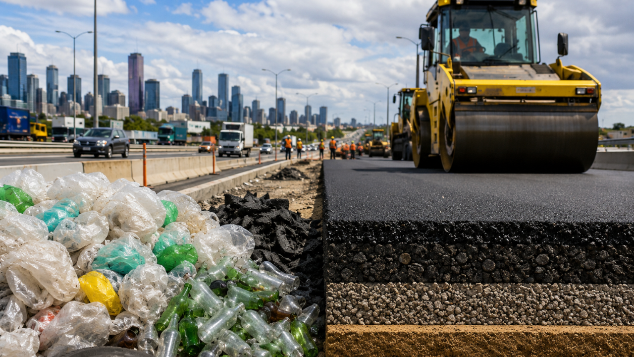 Melbourne's M80 became Victoria's first major road with recycled content in every pavement layer