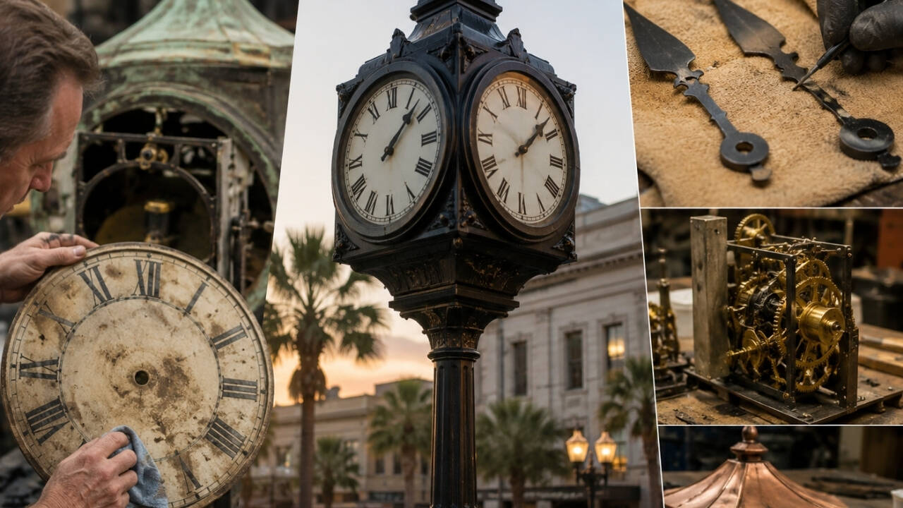 95-year-old Florida clock gets 700-hour restoration after decades outdoors