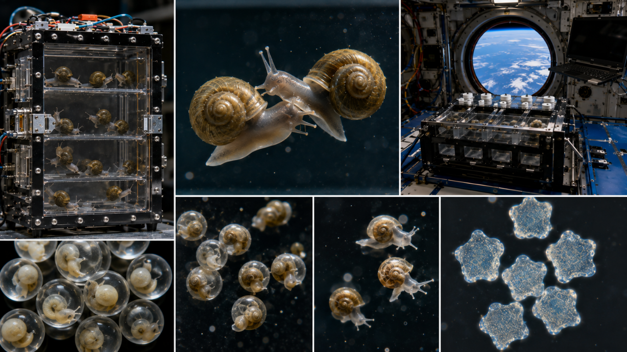 In 2003, Nasa found freshwater snails reproduced in space with 50% larger statoconia