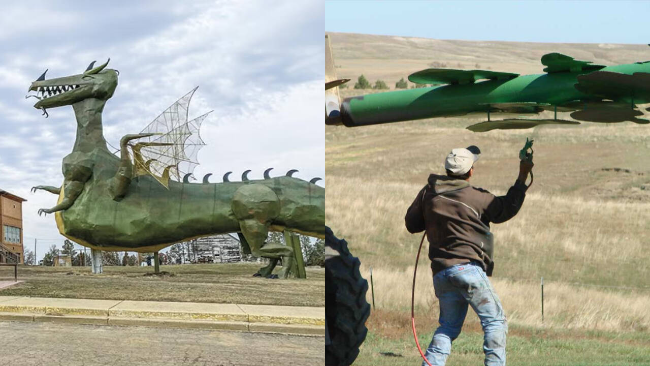 Teacher's welding dream turns into North Dakota's 32-mile giant sculpture highway