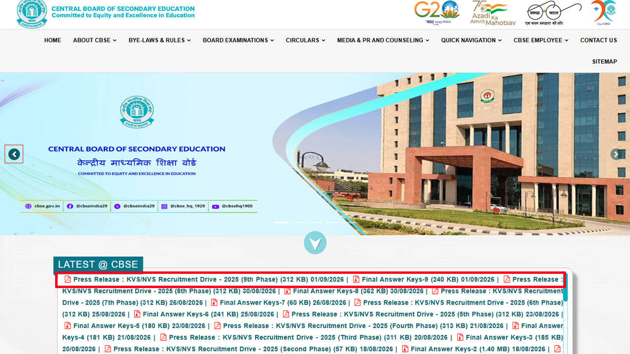 KVS NVS Tier-II result 2026 out: Final answer key released for TGT and Senior Secretariat Assistant posts; check direct links here