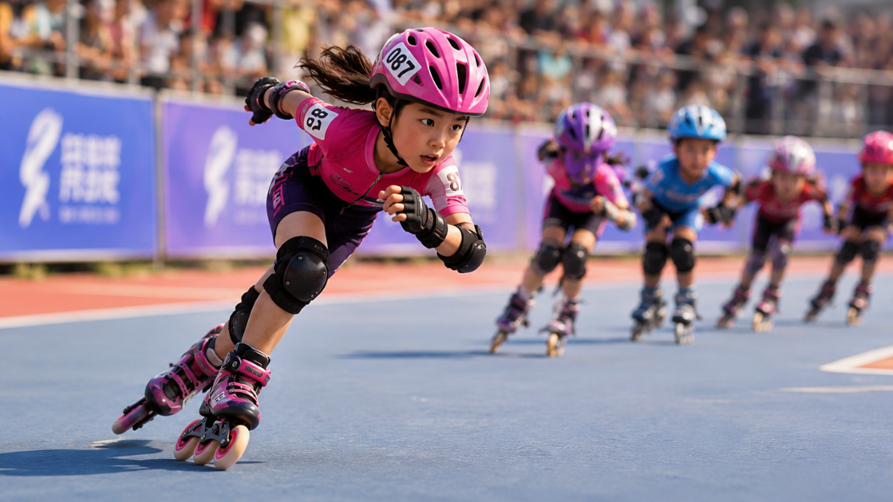 7-year-old falls in skating race, then stages epic comeback
