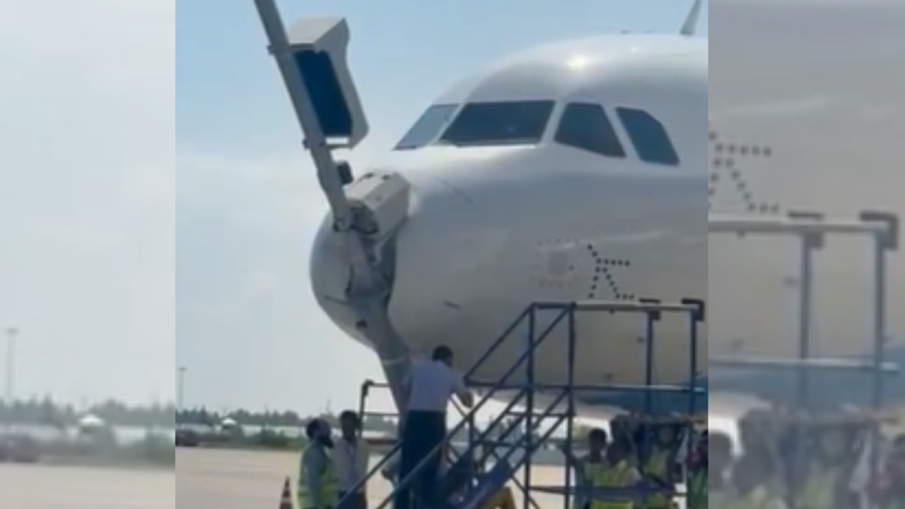 IndiGo flight from Navi Mumbai hits pole at Srinagar airport during landing