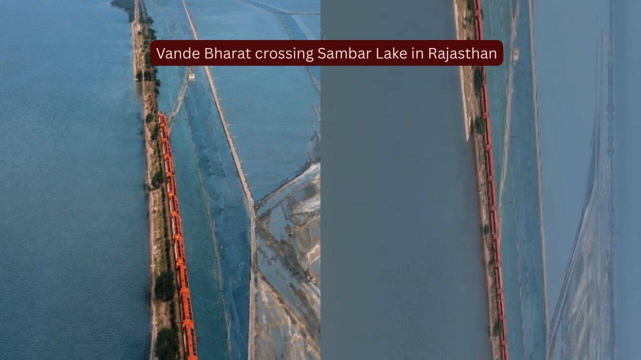 Sambhar Lake Train View: Vande Bharat glides past surreal salt landscape; a birdwatcher’s delight