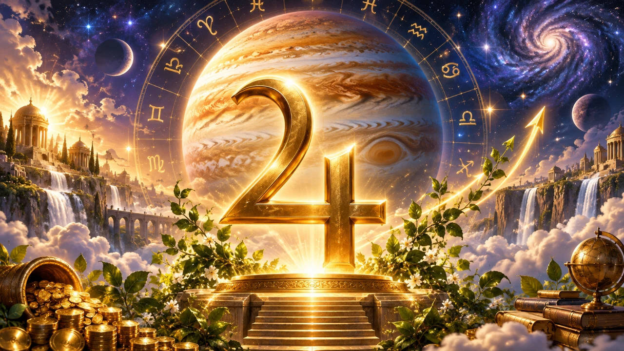 Jupiter Symbol Means : Guide links planet with growth, wisdom, luck; explains birth chart role