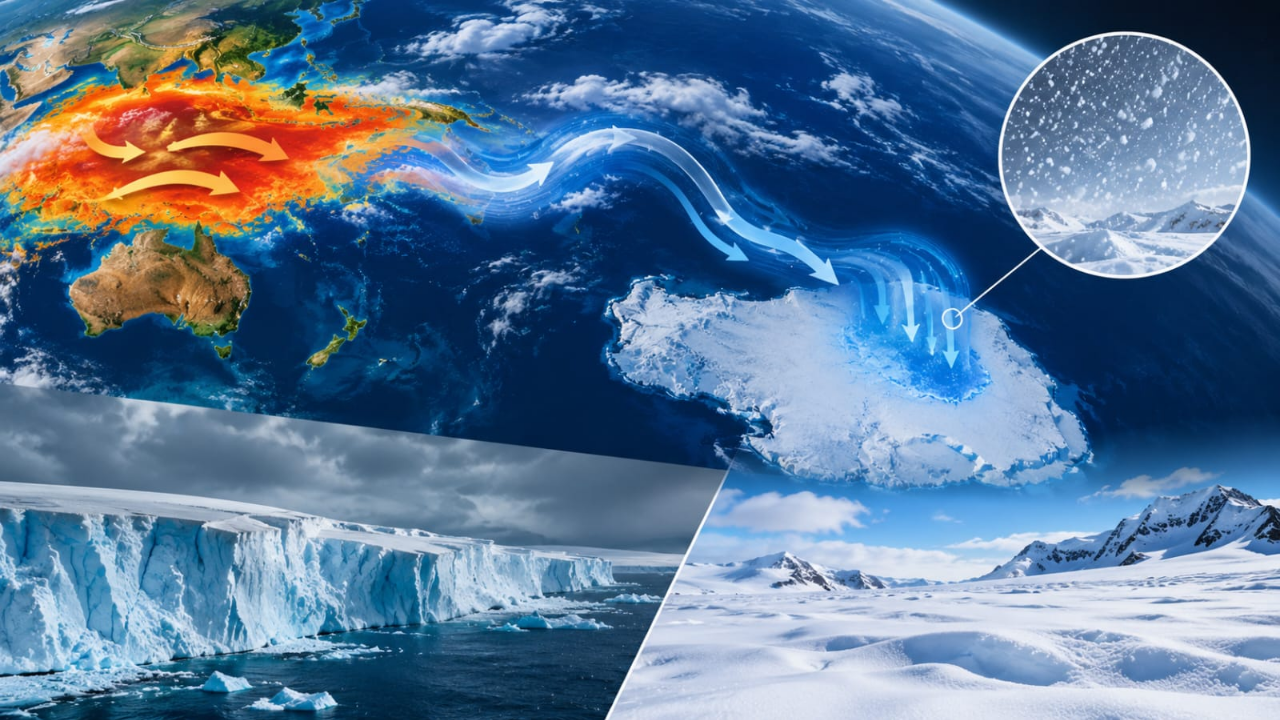 Antarctica gained 695 billion tons in 2021-23 as tropical warmth drove heavy snowfall