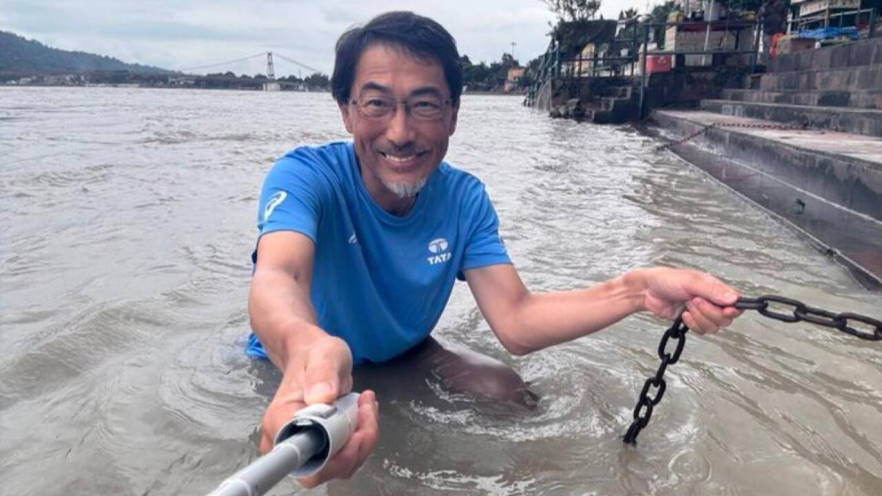 Japanese ambassador ONO Keiichi takes three dips in Ganga; his post wins hearts online