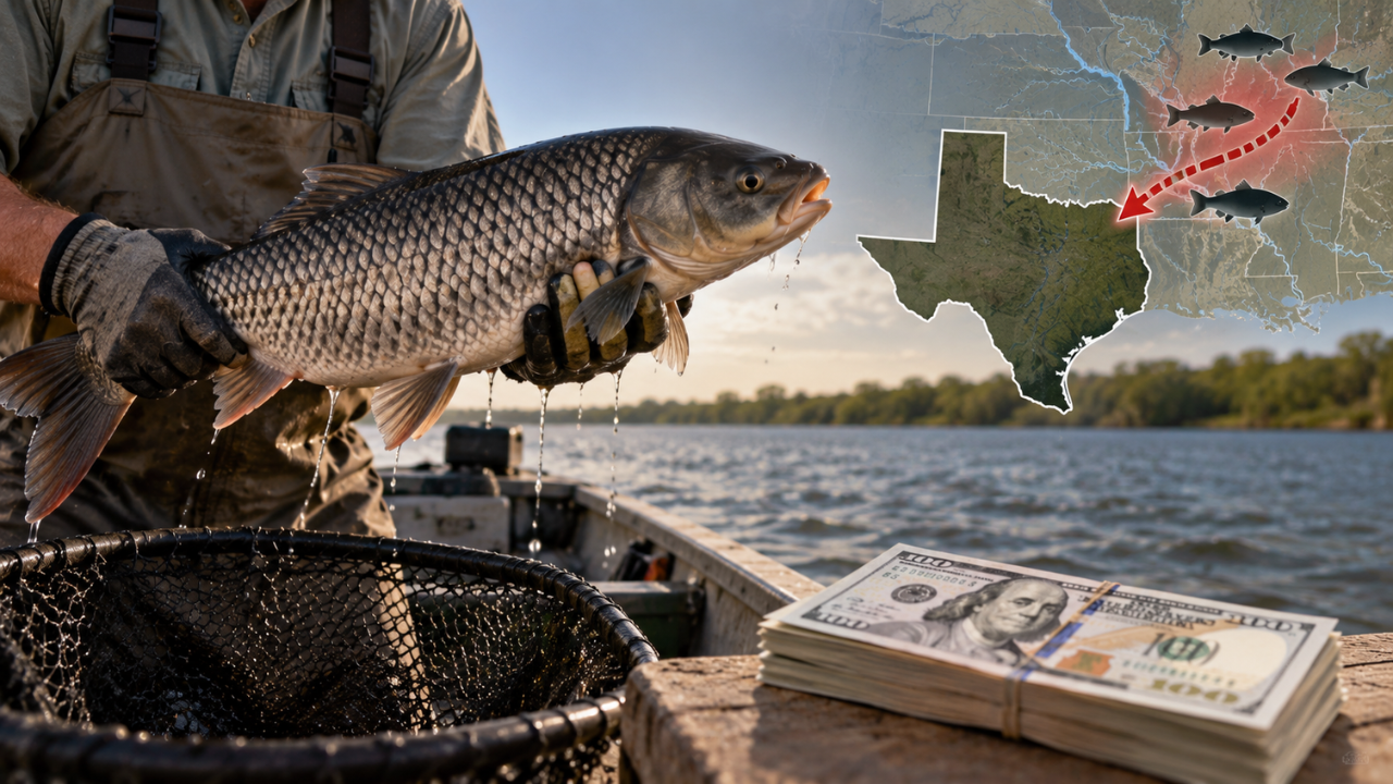 Texas offers $100 for invasive black carp caught near state waters