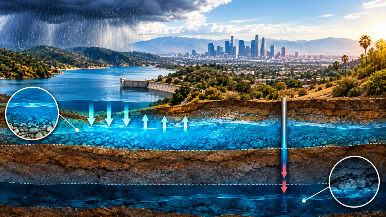 In 2023, LA storms refilled shallow aquifers and reservoirs, but deep groundwater recovered only 25%
