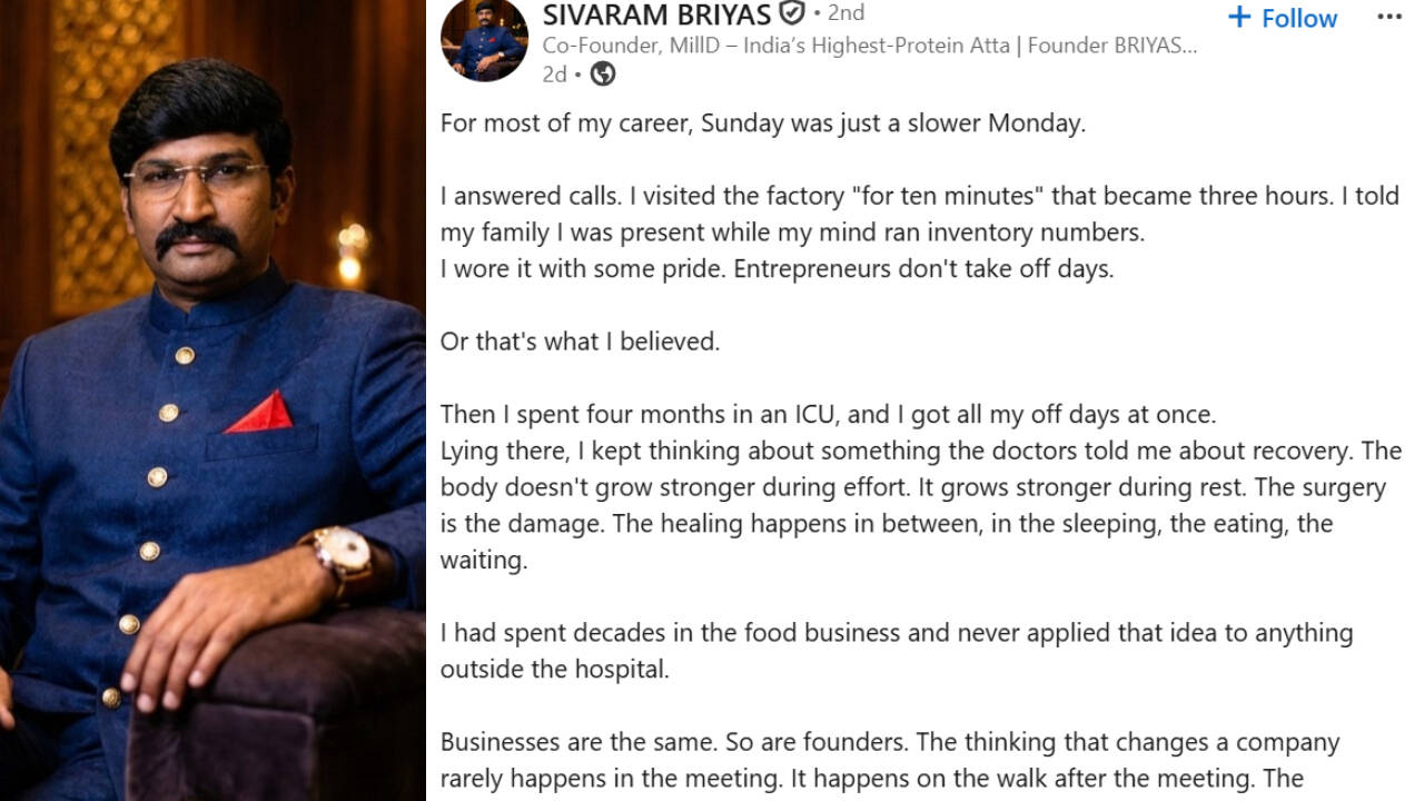 Meet the Bengaluru entrepreneur who worked through Sundays - until 4 months in ICU changed everything