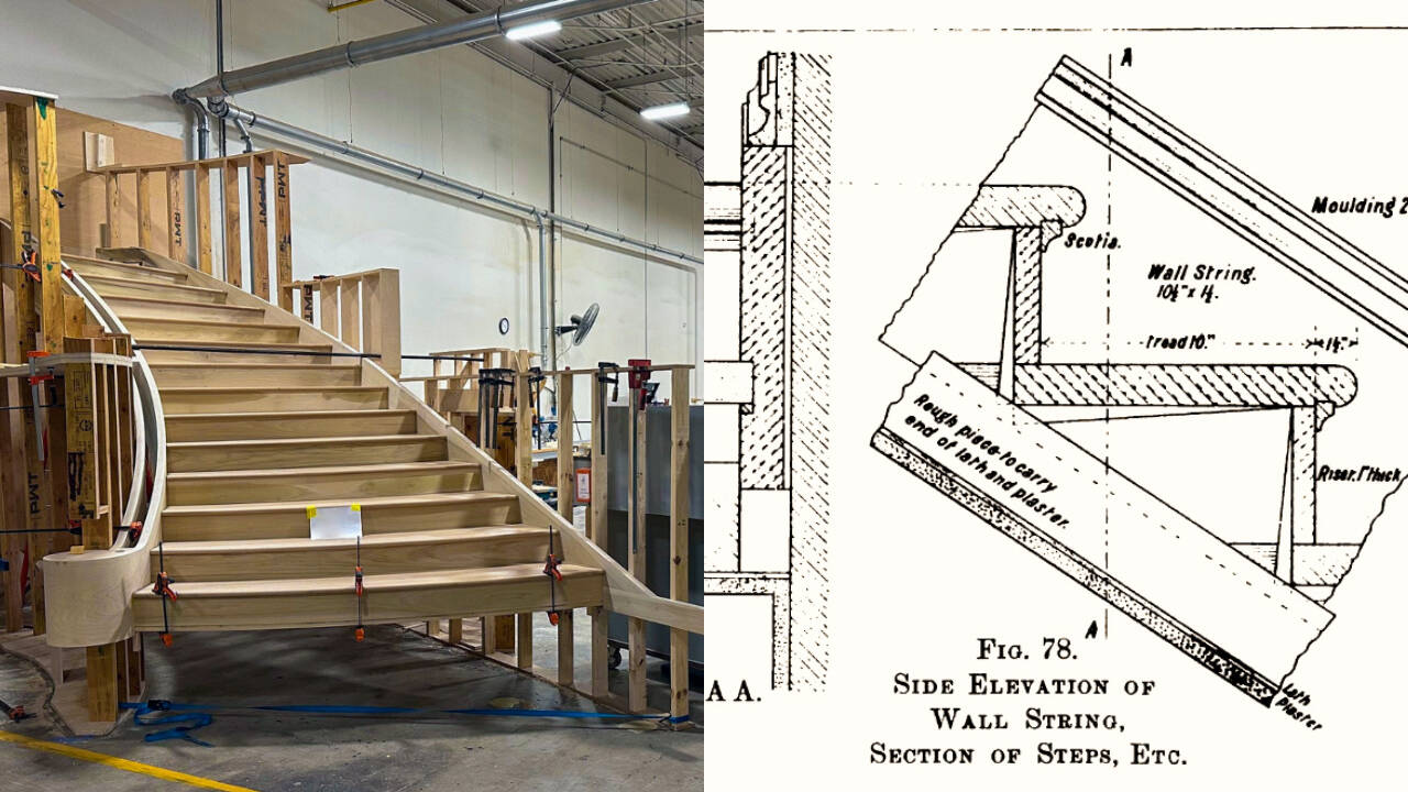 Newport mansion revives 1500s staircase craft with mortise-and-wedge joinery