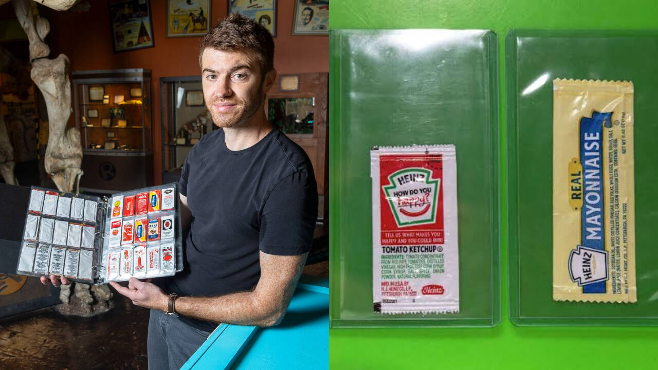 Texas engineer collects 5,000 condiment packets, including a 1950 toothpaste sachet