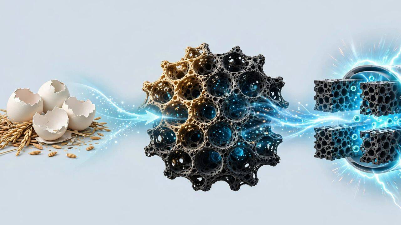 Scientists found a way to turn egg and rice waste into a material that can store electricity