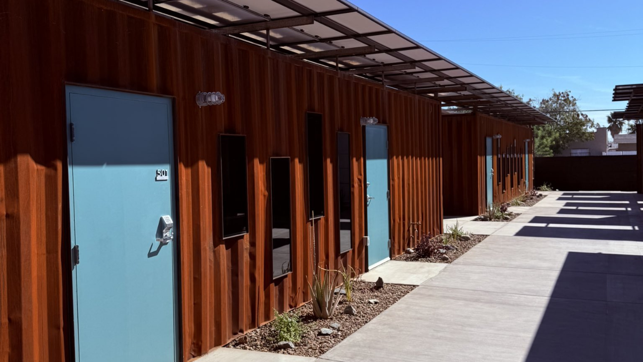Phoenix turns shipping containers into 40 homes for homeless seniors