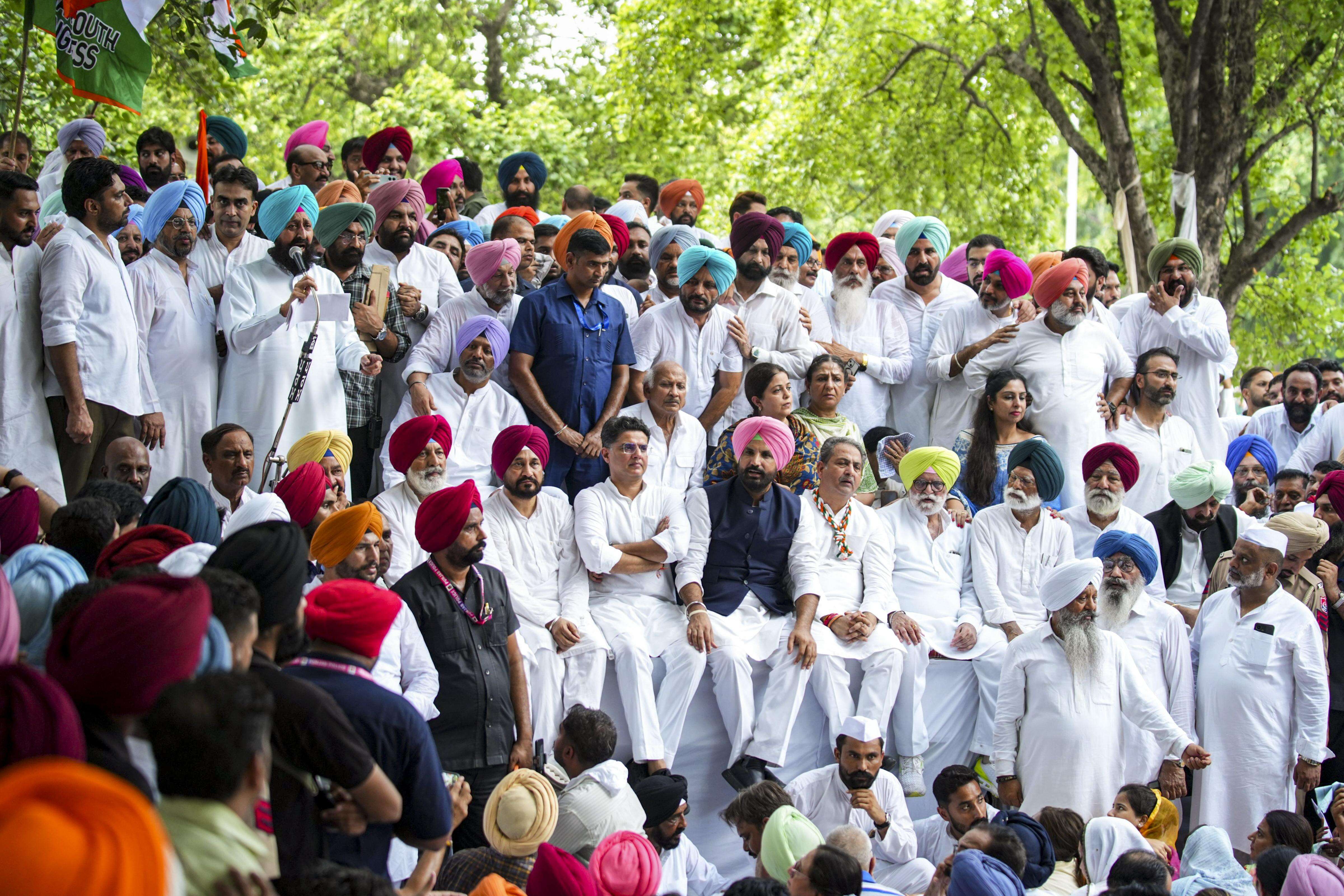 Water Cannons Deploy Against Congress Protest March in Punjab