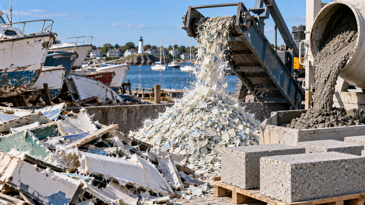 Rhode Island pilot recycled 80 short tons of fibreglass boats using a $105,000 NOAA grant