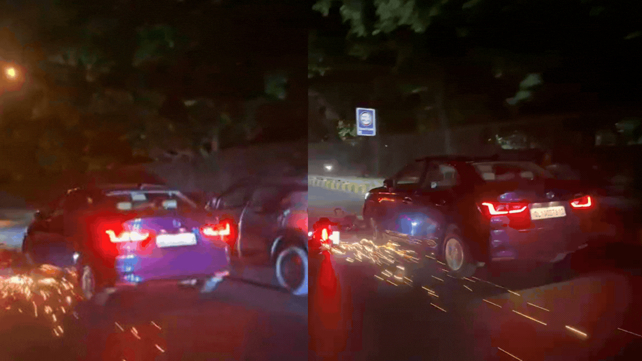 Watch: Car hits bike, drags it for 100 metres on Delhi road; driver held