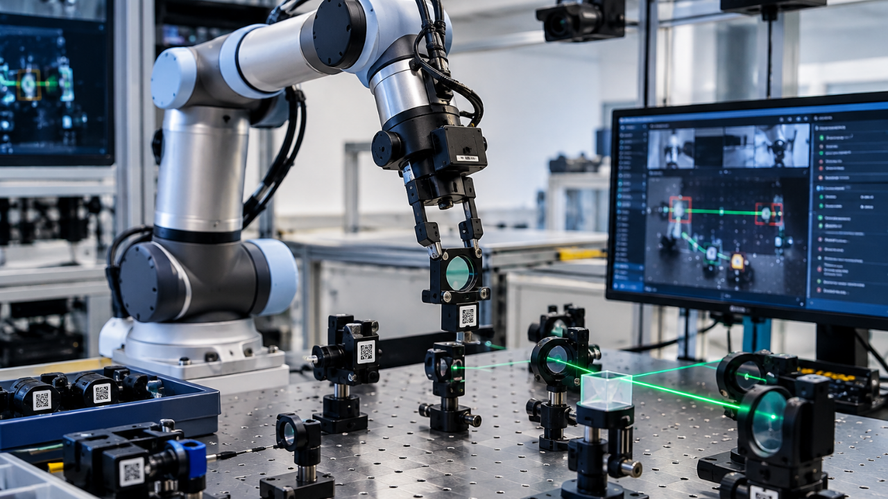 MIT robot builds working laser cavity in 50 maneuvers under 30 minutes, self-corrects after disruption