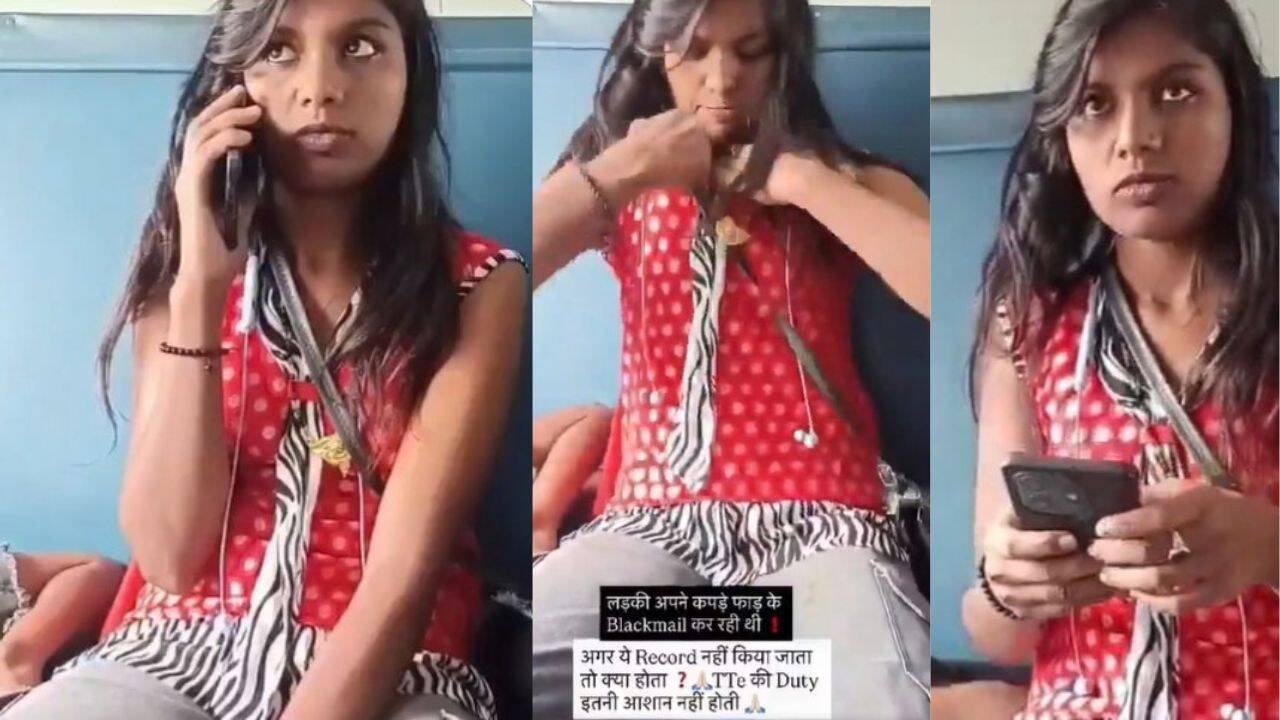 Woman without ticket argues with TTE, tears her own clothes, threatens him with a case