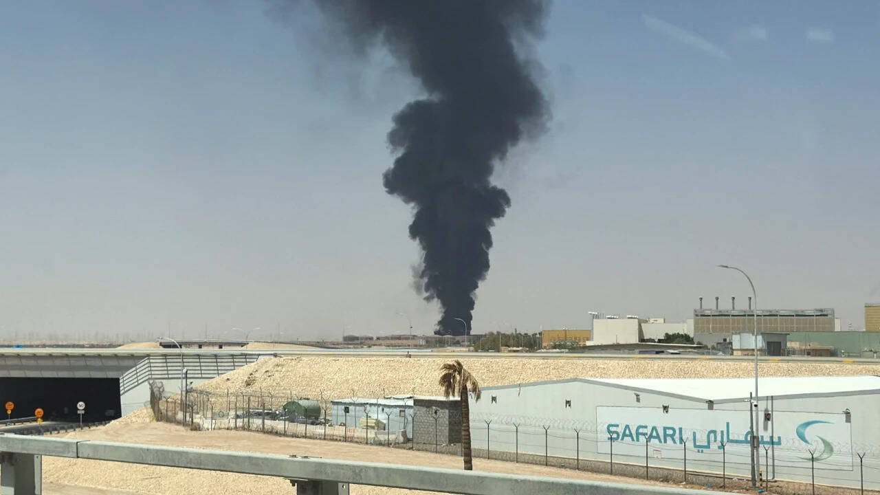 Flames, huge plume of black smoke seen near Riyadh airport amid Houthi strikes