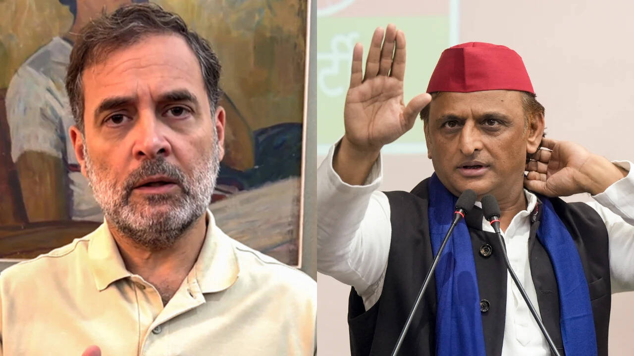 J&K Congress stages protest against picture linking Rahul, Akhilesh with terrorism