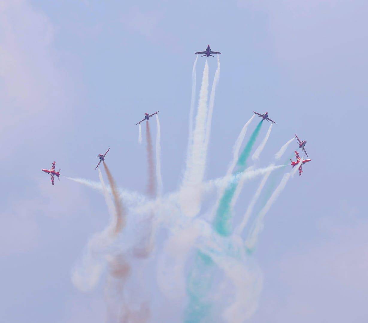 Aerial Mastery: Suryakiran Display Team Marks Debut Performance Over Meerut Skies