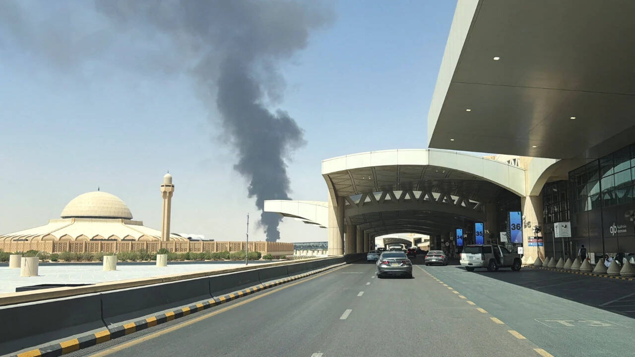 Watch: Smoke over Riyadh airport after Houthi's major attack on Saudi Arabia