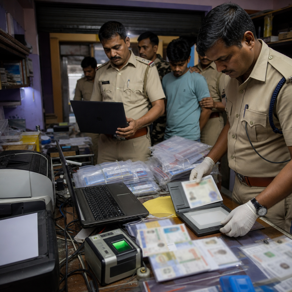 Interstate Fake Aadhaar Syndicates Uncovered Through Cross Border Police Raids