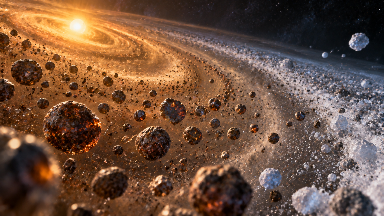 Space rocks reveal how early solar system separated rock from ice-rich dust