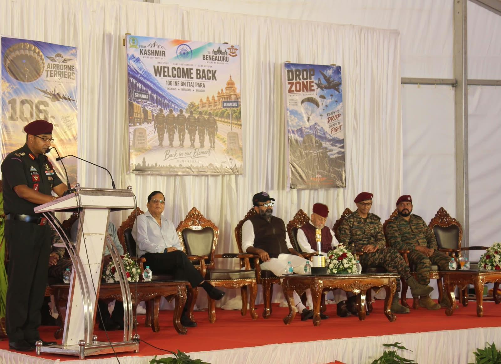 Bangalore Terriers Infantry Battalion Returns to Base After Three-Year Jammu Kashmir Deployment